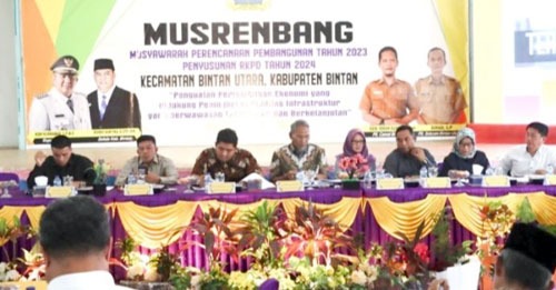 Bupati Bintan Tinjau Pelaksanaan Musrenbang Tingkat Kecamatan Bintan Utara dan Lobam Tahun 2023
