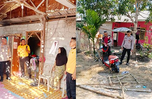 Jelang HUT RI ke-81, Polsek Kuba Gelar Bedah Rumah Warga Lansia di Tanjung Berlian
