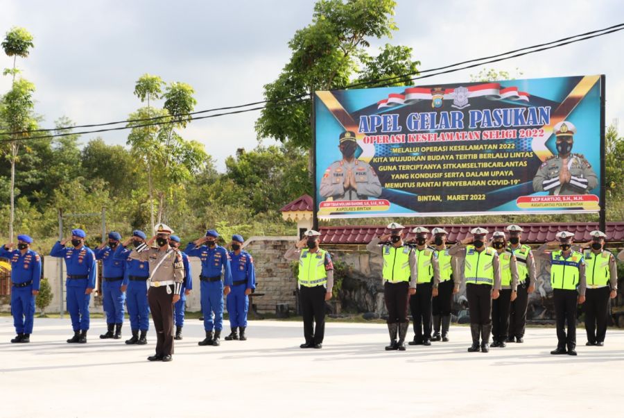 Kapolres Bintan Pimpin Apel Gelar Pasukan Operasi Keselamatan Seligi 2022