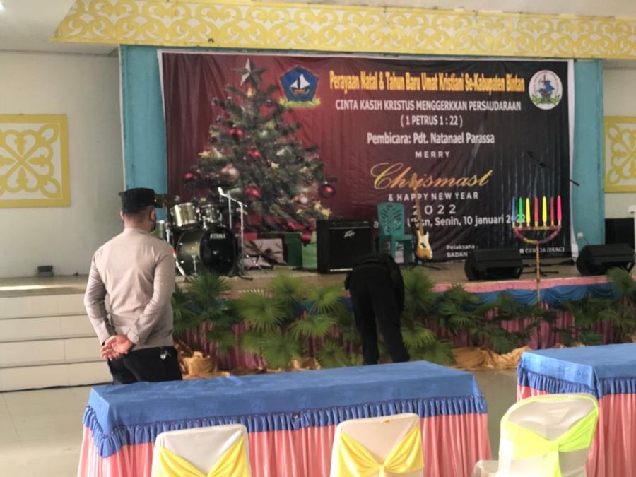 Ciptakan Rasa Aman di Gedung Nasional Tanjung Uban, Polres Bintan Amankan Perayaan Nataru