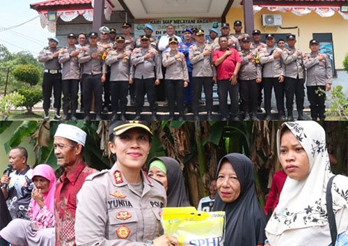 Salurkan Bansos untuk Warga, Kapolres Karimun Lakukan Kunker ke Polsek Buru