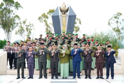 Kodim 0314/Inhil Gelar Upacara Ziarah Nasional dan Tabur Bunga Peringati HUT TNI Ke-81
